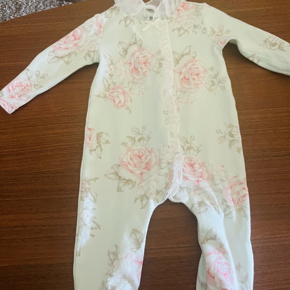 Edgehill Collection Pink Floral Kids Footie